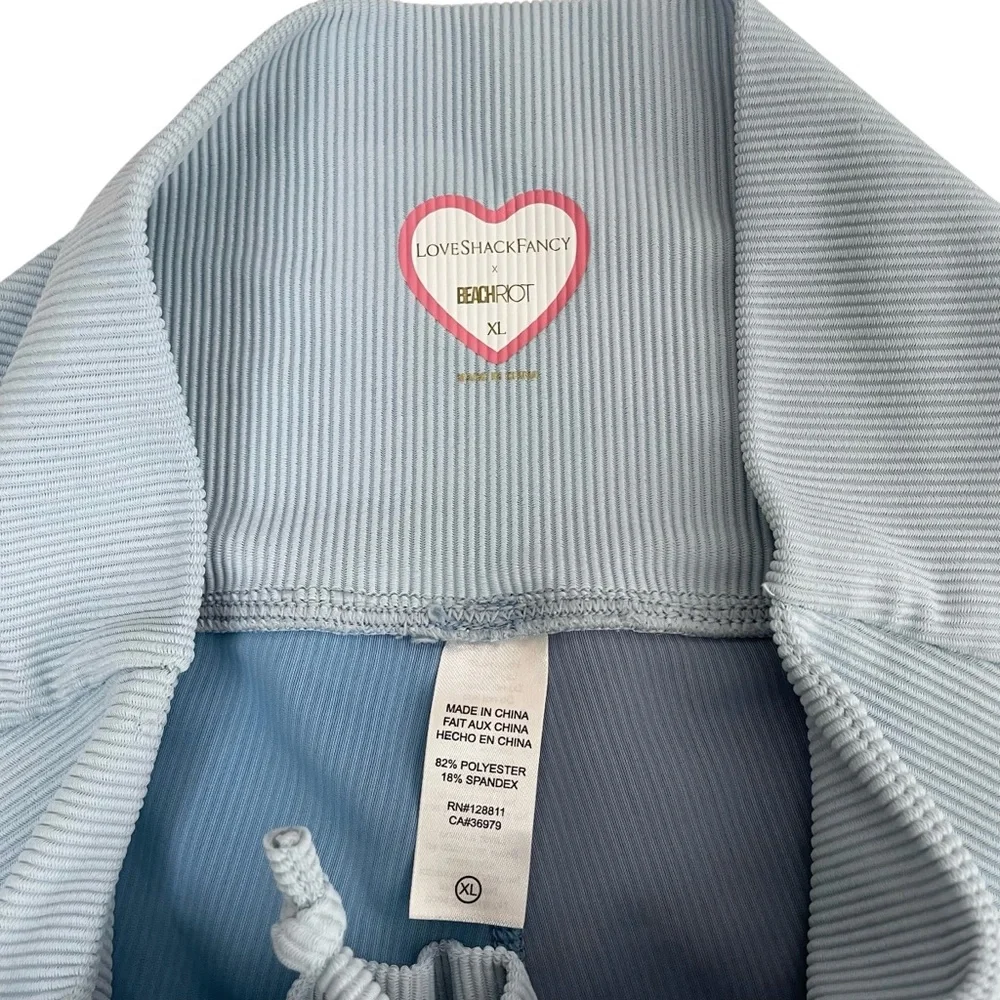 LoveShackFancy x Beach Riot Riley Blue Ribbed Lace Up Legging XL - Picture 12 of 16